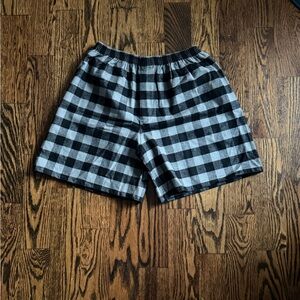 Black and Gray Checkered Vermont Flannel Boxer Shorts